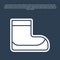 Blue line Boots icon isolated on blue background. Diving underwater equipment. Vector