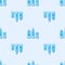 Blue line Bullet and cartridge icon isolated seamless pattern on grey background. Vector