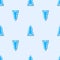 Blue line Canadian spruce icon isolated seamless pattern on grey background. Forest spruce. Vector