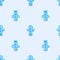 Blue line Canadian totem pole icon isolated seamless pattern on grey background. Vector