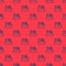 Blue line Cargo ship with boxes delivery service icon isolated seamless pattern on red background. Delivery