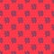 Blue line Cell icon isolated seamless pattern on red background. Vector