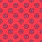 Blue line Celsius icon isolated seamless pattern on red background. Vector