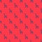 Blue line Chair icon isolated seamless pattern on red background. Vector