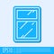 Blue line Cleaning service for windows icon isolated on grey background. Squeegee, scraper, wiper. Vector Illustration