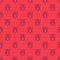 Blue line Cockroach icon isolated seamless pattern on red background. Vector