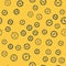 Blue line Compass icon isolated seamless pattern on yellow background. Windrose navigation symbol. Wind rose sign