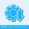 Blue line Cost reduction icon isolated on grey background. Vector