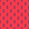 Blue line Crochet hook icon isolated seamless pattern on red background. Knitting hook. Vector