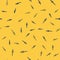 Blue line Dagger icon isolated seamless pattern on yellow background. Knife icon. Sword with sharp blade. Vector