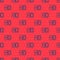 Blue line Deck of playing cards icon isolated seamless pattern on red background. Casino gambling. Vector