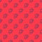 Blue line Dove icon isolated seamless pattern on red background. Vector