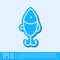 Blue line Fishing lure icon isolated on grey background. Fishing tackle.  Vector