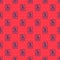 Blue line Function mathematical symbol icon isolated seamless pattern on red background. Vector
