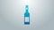 Blue line Glass bottle of vodka icon isolated on grey background. 4K Video motion graphic animation