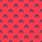 Blue line Golden gate bridge icon isolated seamless pattern on red background. San Francisco California United States of