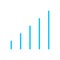 Blue line graph symbol for icon, simple line bar chart, icon signal for data ux ui website or mobile application, signal graph for