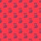 Blue line Hourglass with dollar icon isolated seamless pattern on red background. Money time. Sandglass and money