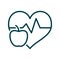 Blue line icon for healthy healthful active fresh