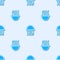 Blue line Jellyfish icon isolated seamless pattern on grey background. Vector.