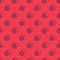 Blue line Kiwi fruit icon isolated seamless pattern on red background. Vector