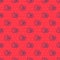 Blue line Kiwi fruit icon isolated seamless pattern on red background. Vector