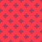 Blue line Knee pads icon isolated seamless pattern on red background. Extreme sport. Skateboarding, bicycle, roller