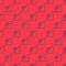 Blue line Landslide icon isolated seamless pattern on red background. Stones fall from the rock. Boulders rolling down a