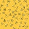 Blue line Lawyer, attorney, jurist icon isolated seamless pattern on yellow background. Jurisprudence, law or court icon