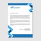 Blue line letterhead premium vector