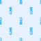 Blue line Lighthouse icon isolated seamless pattern on grey background. Vector