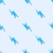 Blue line Lightning bolt icon isolated seamless pattern on grey background. Flash sign. Charge flash icon. Thunder bolt