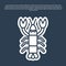 Blue line Lobster icon isolated on blue background. Vector.