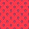 Blue line Location Russia icon isolated seamless pattern on red background. Navigation, pointer, location, map, gps