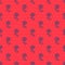 Blue line London underground icon isolated seamless pattern on red background. Vector
