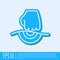 Blue line Massage icon isolated on grey background. Relaxing, leisure. Vector