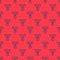 Blue line Medal icon isolated seamless pattern on red background. Winner symbol. Vector