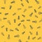 Blue line Metallic screw icon isolated seamless pattern on yellow background. Vector Illustration