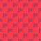 Blue line Mexico flag on flagpole icon isolated seamless pattern on red background. Vector