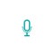 Blue line microphone icon. linear button
