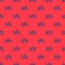 Blue line Motorcycle icon isolated seamless pattern on red background. Vector Illustration