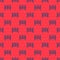 Blue line Old western swinging saloon door icon isolated seamless pattern on red background. Vector Illustration