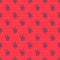 Blue line Olives branch icon isolated seamless pattern on red background. Vector