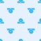 Blue line Otolaryngological head reflector icon isolated seamless pattern on grey background. Equipment for inspection