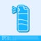 Blue line Pepper spray icon isolated on grey background. OC gas. Capsicum self defense aerosol. Vector