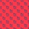 Blue line Pickaxe icon isolated seamless pattern on red background. Vector