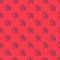 Blue line Pinata icon isolated seamless pattern on red background. Mexican traditional birthday toy. Vector