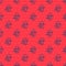 Blue line Pinocchio icon isolated seamless pattern on red background. Vector