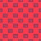 Blue line Postal stamp icon isolated seamless pattern on red background. Vector Illustration