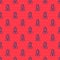 Blue line Princess icon isolated seamless pattern on red background. Vector